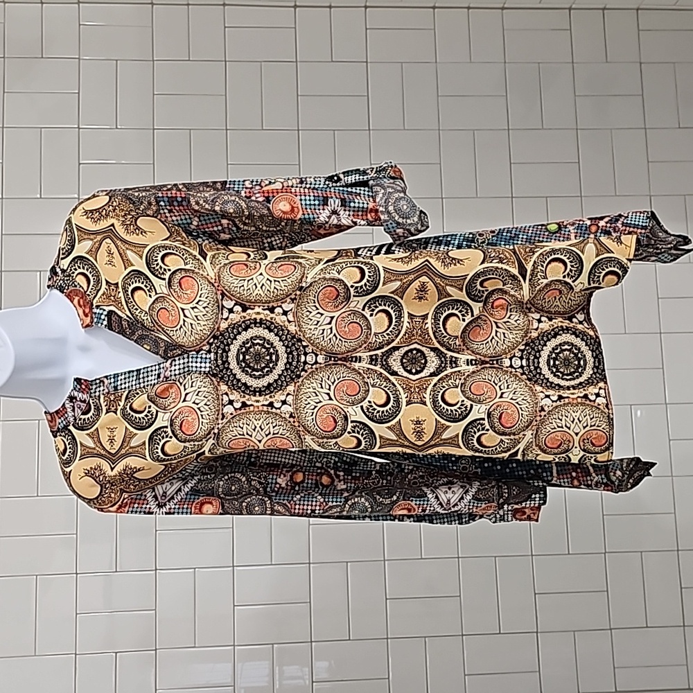 Mesmerize Asymmetrical Boho Print Top - image 2